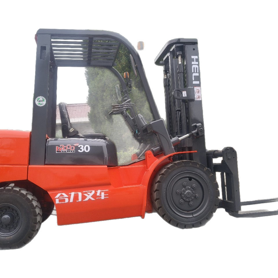 Transfer of Heli 2-Ton, 3-Ton, 5-Ton Used Forklifts with Side-Shift Soft Grippers, Used Rotating Round Gripper Forklifts