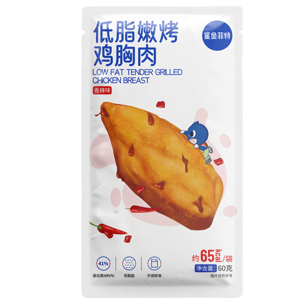 Shark Fit Wholesale Light Meal Replacement Instant Fitness Breakfast Chicken Snack 60g Spicy Chicken Breast