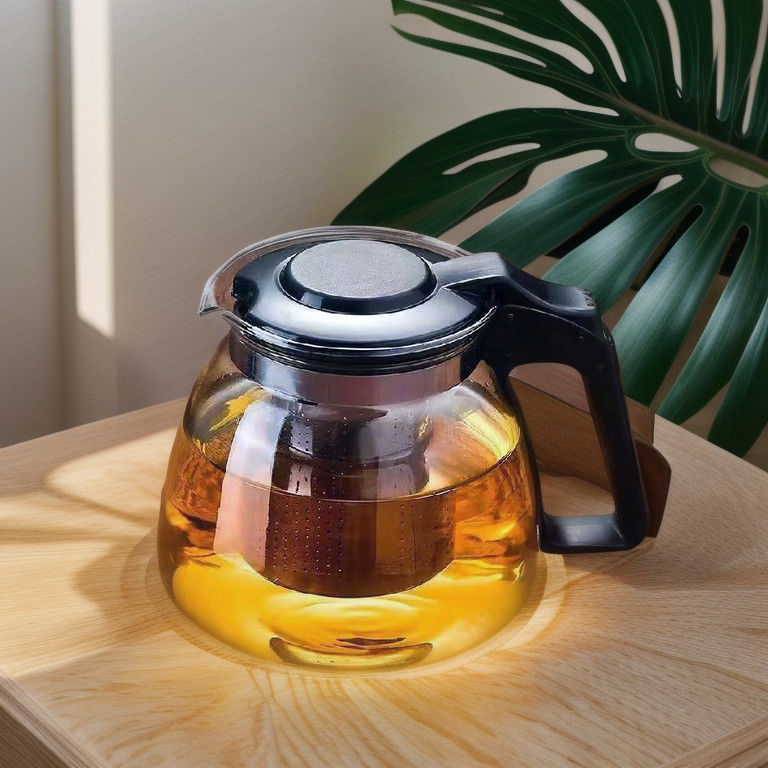 1000/2000ml Teapot Glass High Temperature Resistant Teapot Single Pot Large Capacity Tea Set Flower Teapot Water Kettle Set