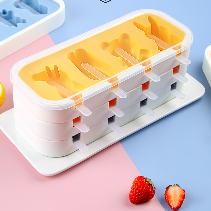 in stock 4 ice cream with lid ice cream mold silicone products kitchen home homemade food grade factory wholesale