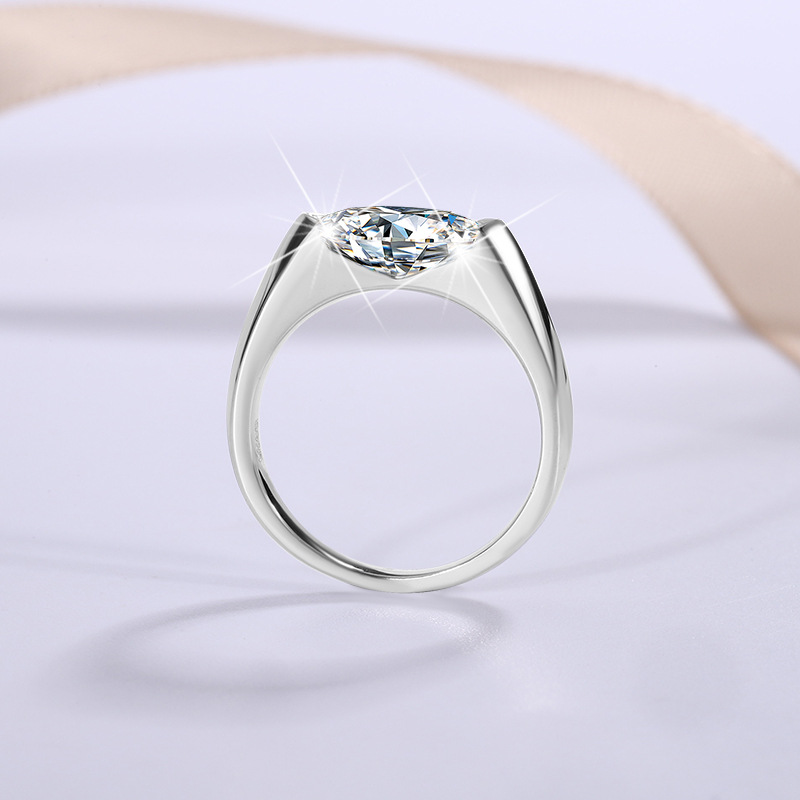 Cross-border Hot-selling New Simple Marquise Diamond Ring Is 925 Silver 5*10 Marquise Moissanite Design Couple Ring