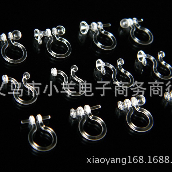 Transparent Environmentally Friendly Resin Ear Clip Plastic U-Shaped Non-Pierced Invisible Fake Earrings Accessories Hanging Hole Jewelry Material Trendy