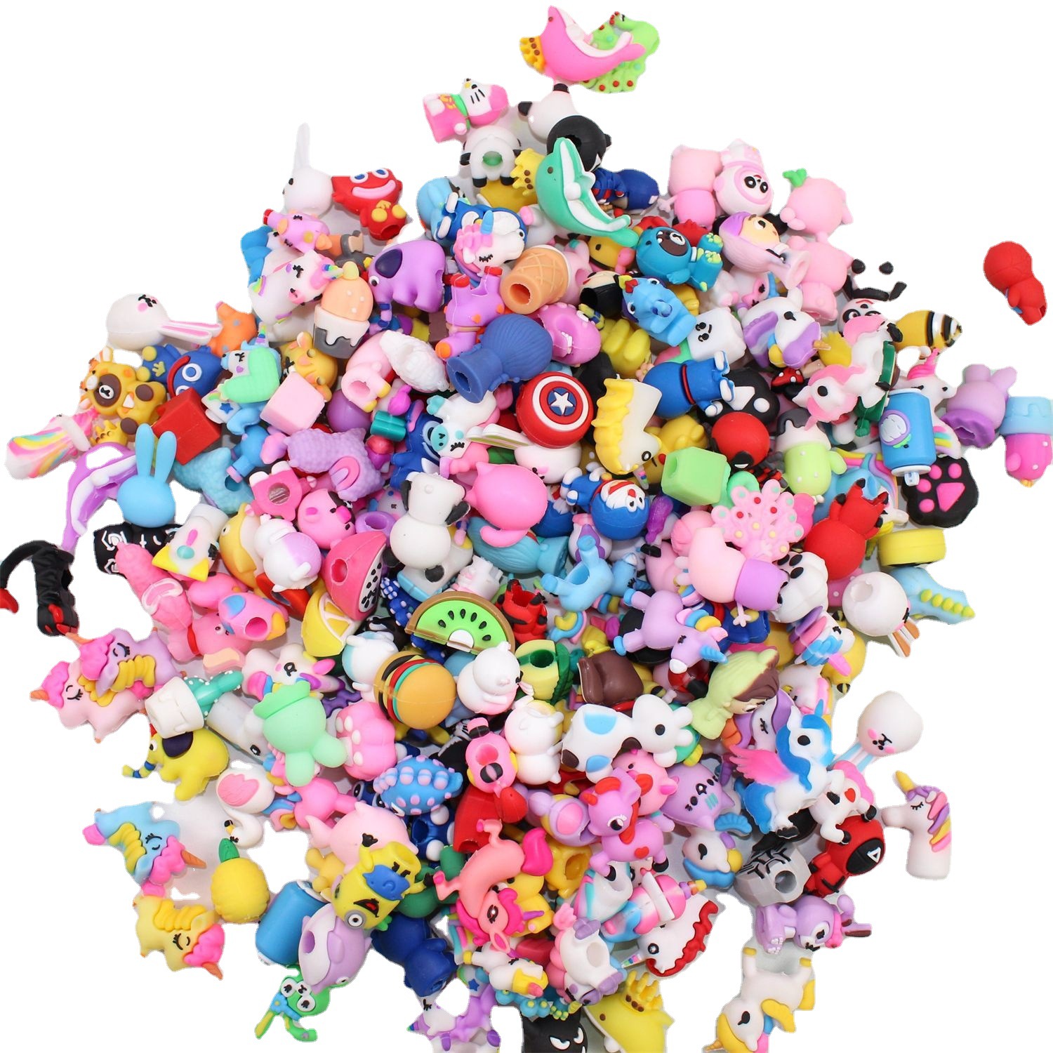 Super multi-mixed PVC soft rubber head all kinds of cartoon shape gel pen cap student pencil protective cover wholesale
