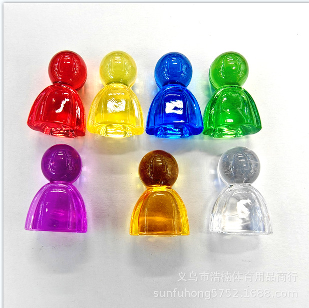 Little Man Chess Piece Snowman Transparent Solid Color Flying Chess Checker Piece Plastic Chess Piece Acrylic Flying Humanoid Chess Piece