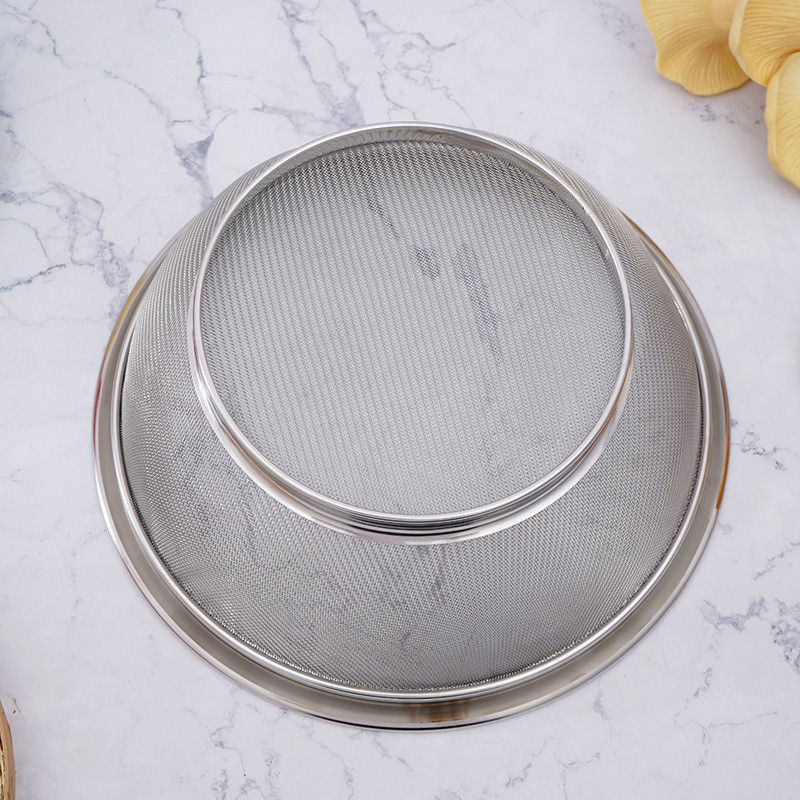 Factory direct supply stainless steel kitchen washing basket household drain basket rice sieve fruit basket mesh drain filter wholesale