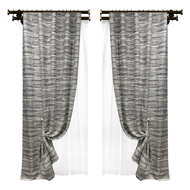 Modern Light Luxury Embroidered High-End Curtains, Luxurious French-Style Villa, Simple Living Room, High-End Bedroom, Full Blackout