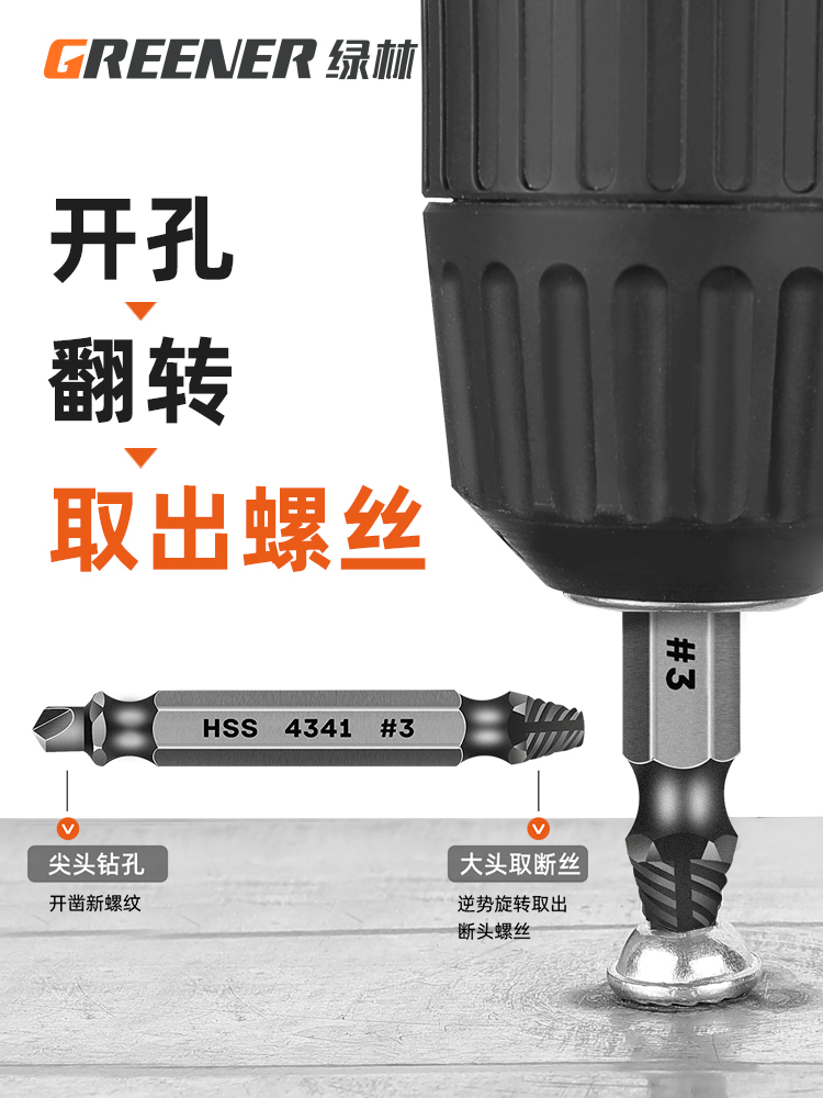 Green Forest Broken Wire Removal Tool Screw Extractor Tool Wire Remover Sliding Wire Reverse Thread Cone Removal Inner Wire
