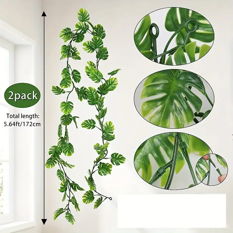 Simulation Plant Vine Vine Green Plant Wall Hanging Decoration Living Room Indoor Chlorophyllum Decoration Wall Hanging Jianglong Weeping Willow Leaves
