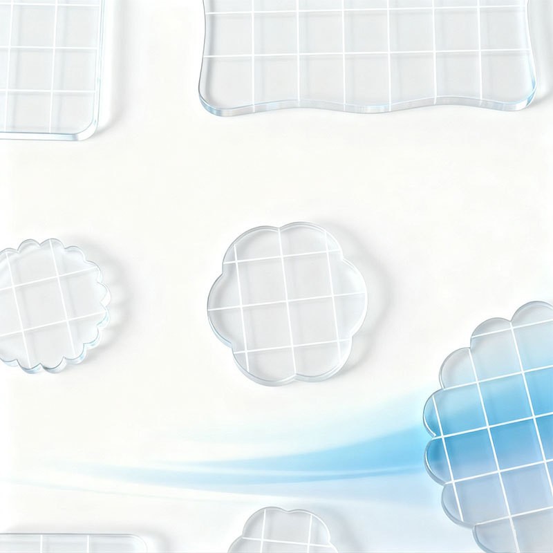 Acrylic Transparent Seal Block DIY Multi-Specification with Grids Line Printing Scrapbook Card Making Stamping Tool