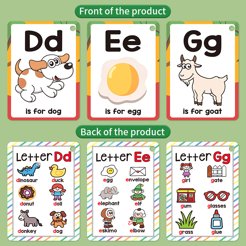 Cross-Border Alphabet Phonics English Learning Phonics Cards 27 Alphabet English Pronunciation Learning Cards