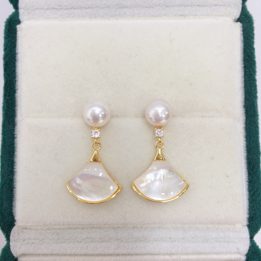 5A grade natural freshwater pearl pendant earrings ring dance skirt suit seashells skirt pearl suit wholesale