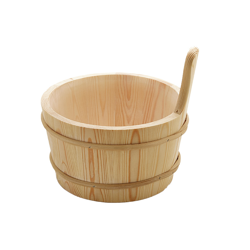 Factory wholesale supply sauna room special camphor pine wooden barrel wooden spoon hourglass thermometer four-piece set