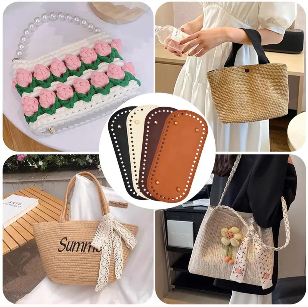 Manufacturer Wholesale Hard Bag Bottom Crochet Bag Bottom Plate Handmade Homemade Woven Bag Bottom Oval Leather Bag Base DIY