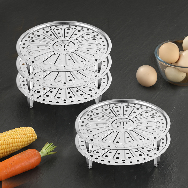Steaming Rack Household Thickened Stainless Steel Tableware Rack Universal Grate Steaming Small Cage Bag Bracket Water-proof Steaming Lattice Steamer
