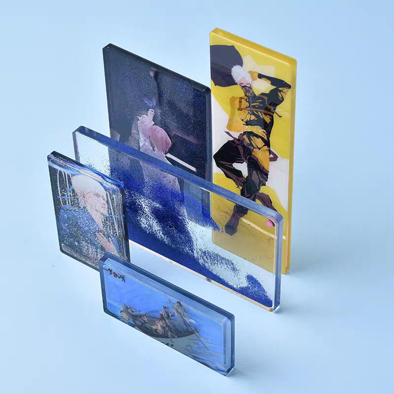 Acrylic Quicksand Custom DIY Accessories Quicksand Guka Gubrick Mahjong Transparent Card Handbook Quicksand Guka Tray