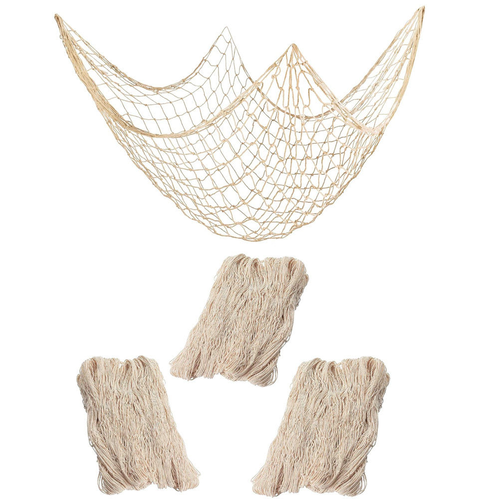 Средиземноморская декоративная рыболовная сеть из толстого хлопкового и конопляного каната, ракушечная сеть, креативная декоративная висячая сеть для фона в детском саду
