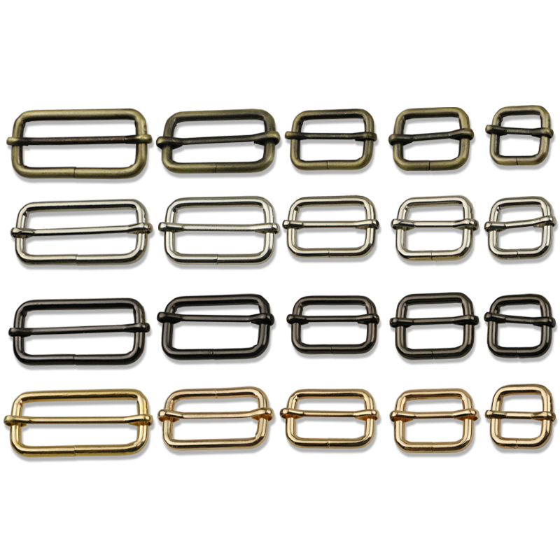 Luggage Hardware Accessories Metal Iron Wire Pull-Up Buckle Bag Strap Square Line Adjustment Buckle Square Line Pull-Up Pin Buckle Bag Accessories