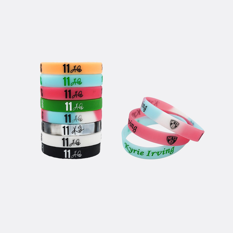 Nba Star No. 11 Irving Sports Bracelet Basketball Fan Wristband Printed Lettering Pattern Silicone Bracelet