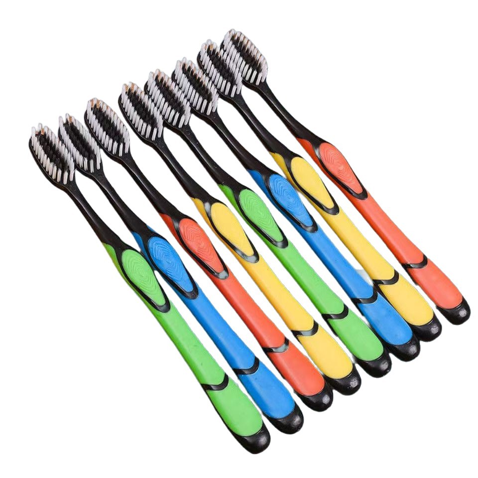 Toothbrush with Bamboo Charcoal Soft Bristles, Individually Packaged, Suitable for Adults and Couples, Premium Toothbrush for Hotel and Home Use, Wholesale