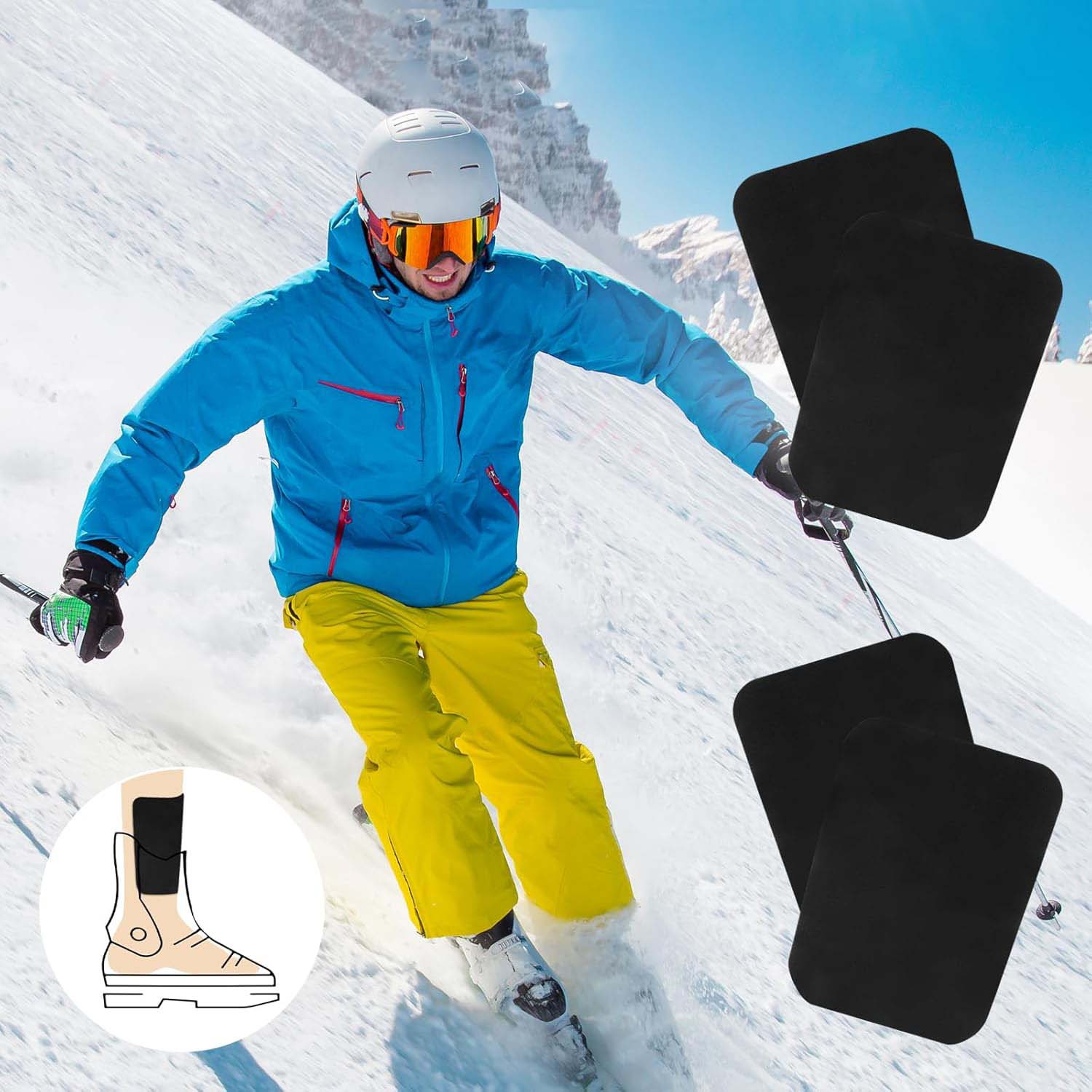 Наколенники для лыж из пенопласта, подкладка для лыжных ботинок для снятия давления с икр