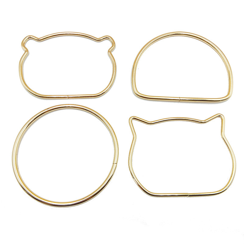 Luggage hardware handle accessories woven bag portable round semicircle bear head cat head metal portable ring handle ring iron ring