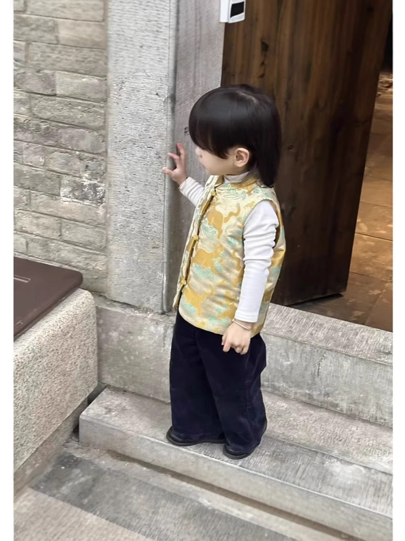 Boys' Winter Clothes Children's Tang Suit Vest Baby's Dress Children's Winter Chinese Style New Year's Eve Service Tiger Town Five Poison