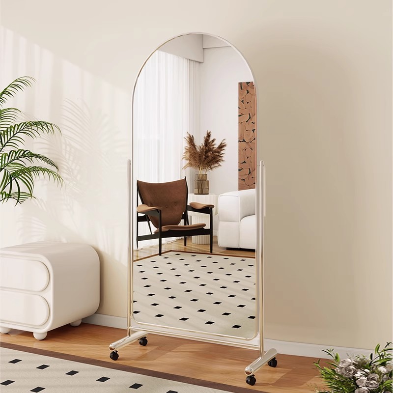 Передвижное стройнящее зеркало, напольное зеркало для дома, зеркало во весь рост для магазина одежды, большое зеркало из нержавеющей стали, танцевальное зеркало