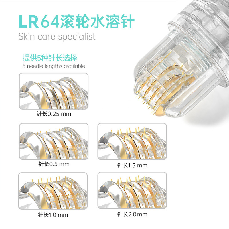 Beauty Gold Needle roller Lanury roller Microneedle roller 64 Needles 64 Needles Water Soluble Needles Portable Manual