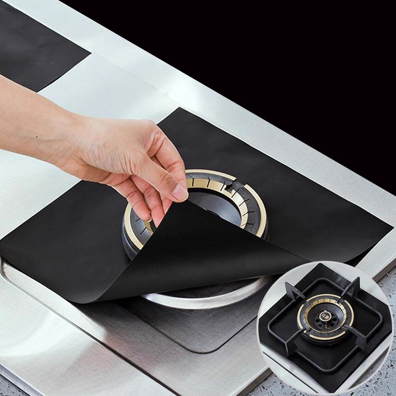 Kitchen Gas Stove Oil-Proof Pad Round Tinfoil Ring Waterproof Aluminum Foil Liquefied Gas Stove Protective Cover Stove Sticker