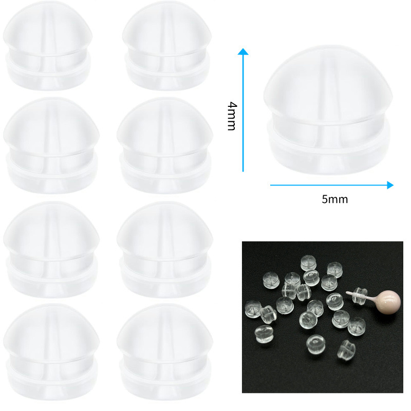 Soft Transparent Plastic Hamburger Ear Plugs DIY Ear Accessories Fastening Anti-Falling Ear Stud Back Plug Ear Cap Fixed Rubber Plug