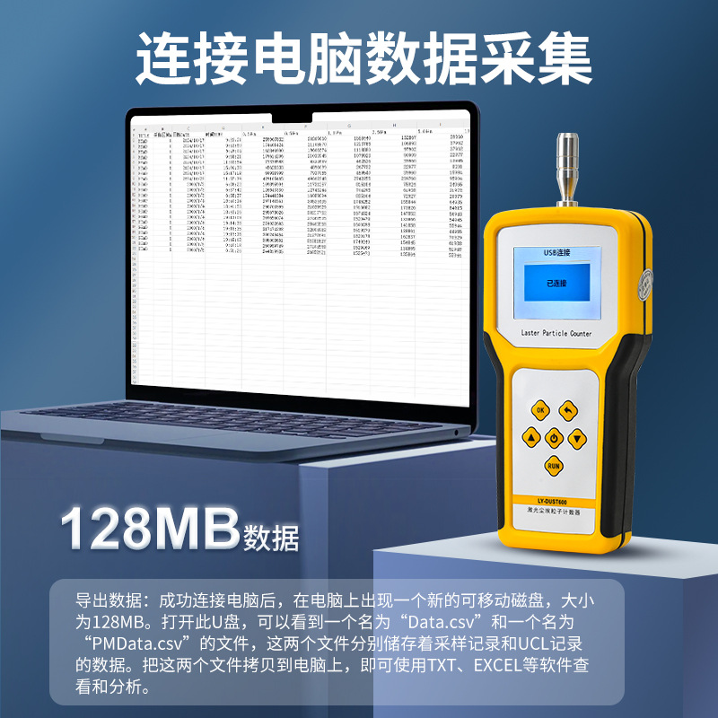 Laser dust particle counter handheld air quality dust particles clean environment test detector
