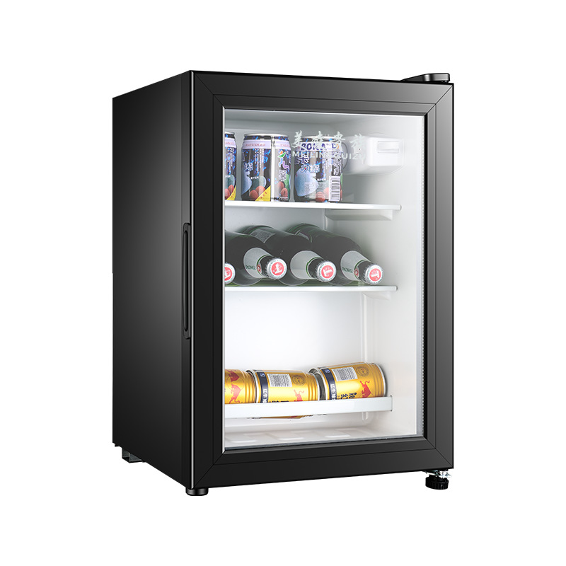 Ice Bar Hotel Room Single Door Mini Refrigerator Tea Freezer Fresh-keeping Cabinet Small Transparent Glass Door Mini Refrigerator