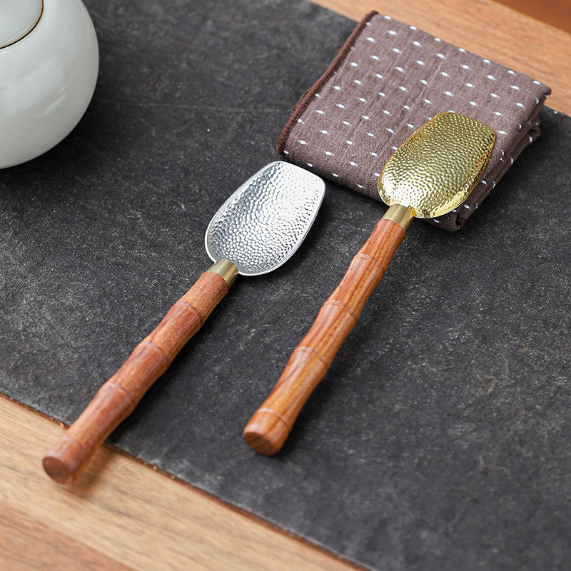 Ebony Alloy Tea Spoon Tea Shovel Teaspoon Kung Fu Tea Set Tea Ceremony Six Gentlemen Spare Tea Tools Tea Spoon