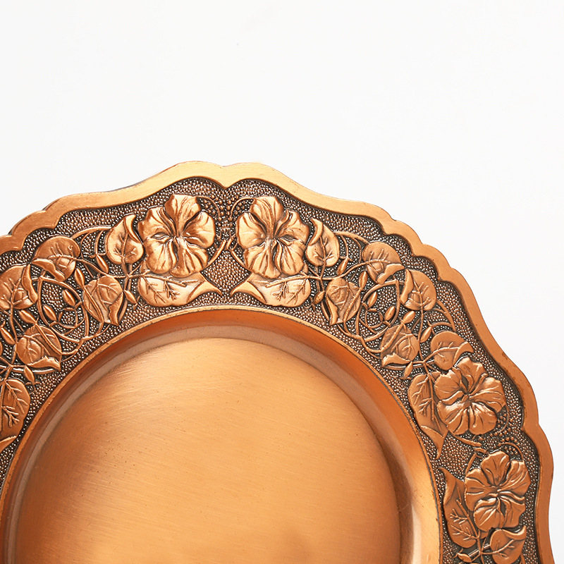 in stock Trumpet Flower Award Plate Metal Crafts Retirement Commemorative Annual Meeting Ornament Plate Zinc Alloy Commemorative Plate Wholesale