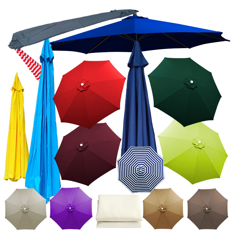 Outdoor Umbrella Umbrella Cloth Replacement Leisure Garden Umbrella Surface Replacement Rainproof Sunscreen Cloth Garden Sunshade Cloth Polyester