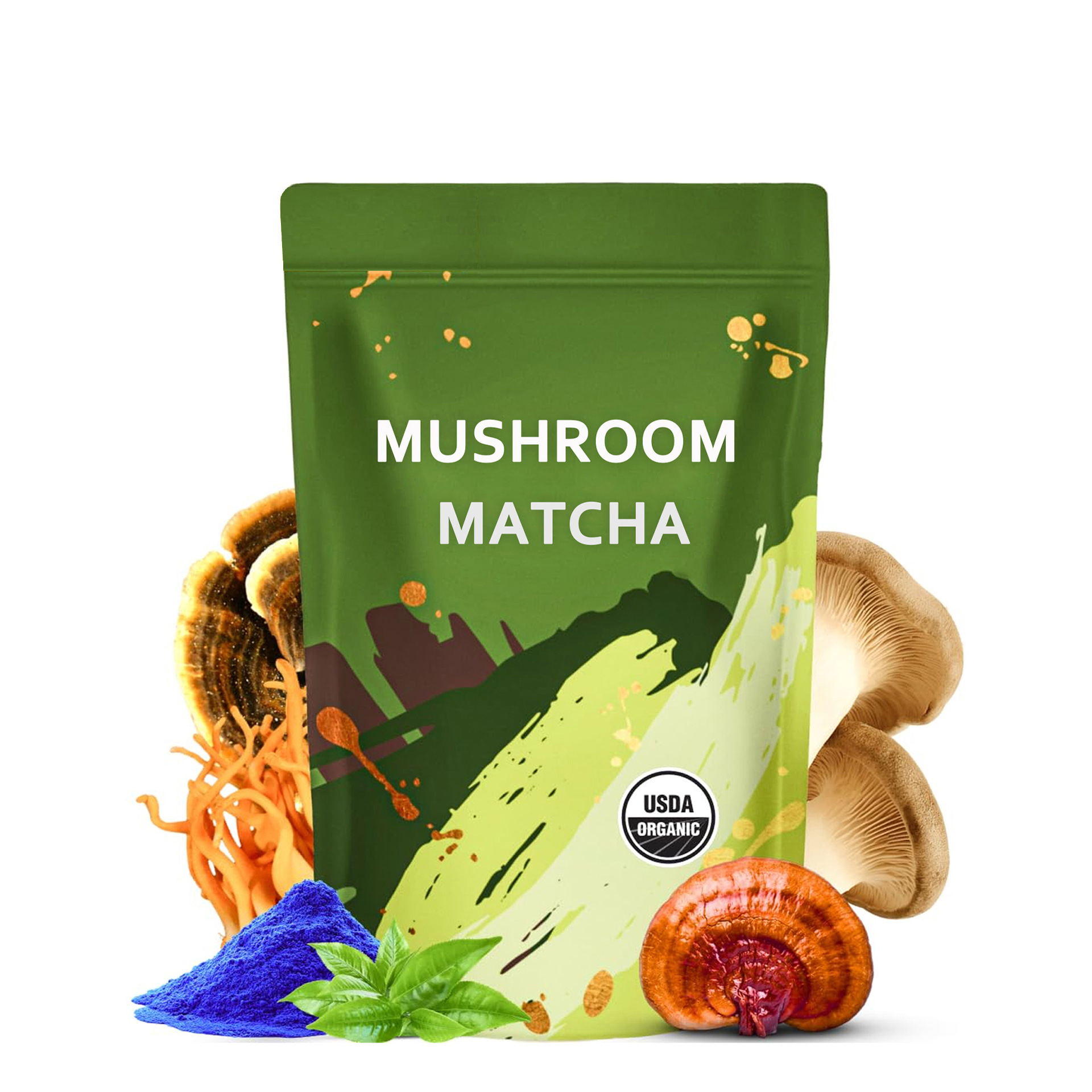 Matcha with Mushrooms Export Cross-Border Mushroom Matcha Mushroom Matcha Mushroom Coffee
