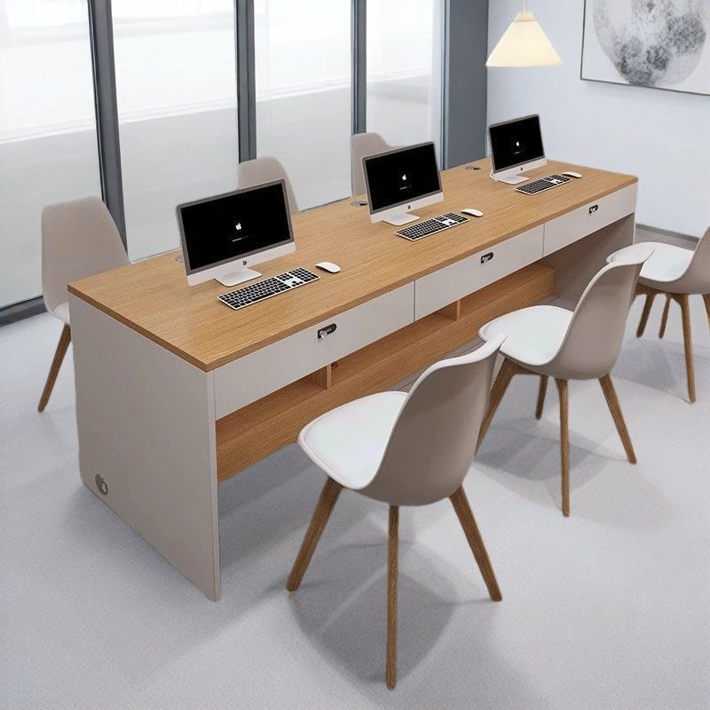 Employee Desk Workstation Table Real Estate Agency Desk Computer Desk Human Resources and Finance Staff Desk and Chair Combination Wholesale