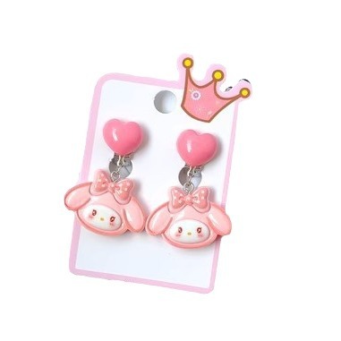 New Cartoon fresh cute sweet children sanliou girl sweet tube ear clip pendant girl earrings earrings