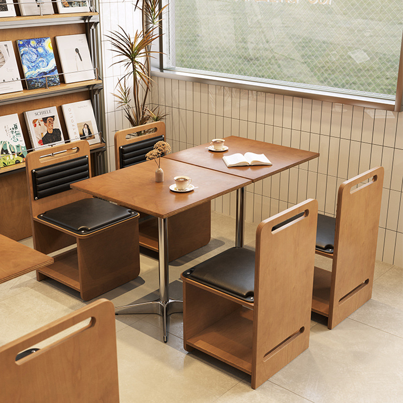 Internet Celebre Dessert Milk Tea Shop Ocean Board Card Seat Sofa Cafe Table and Chair Combination Baking Cake Shop Commercial Dining Chair