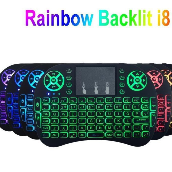 FlyIng Mouse I8 TrIcolor BacklIt Keyboard WIreless Mouse MInI Small Keyboard