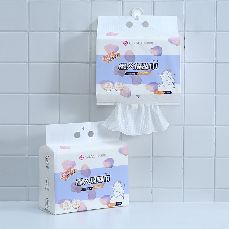 Jielia Disposable Hanging Foot Wipe Family Hotel Foot Bath Towel Lazy Bottom Pumping Foot Therapy Paper MRJ839