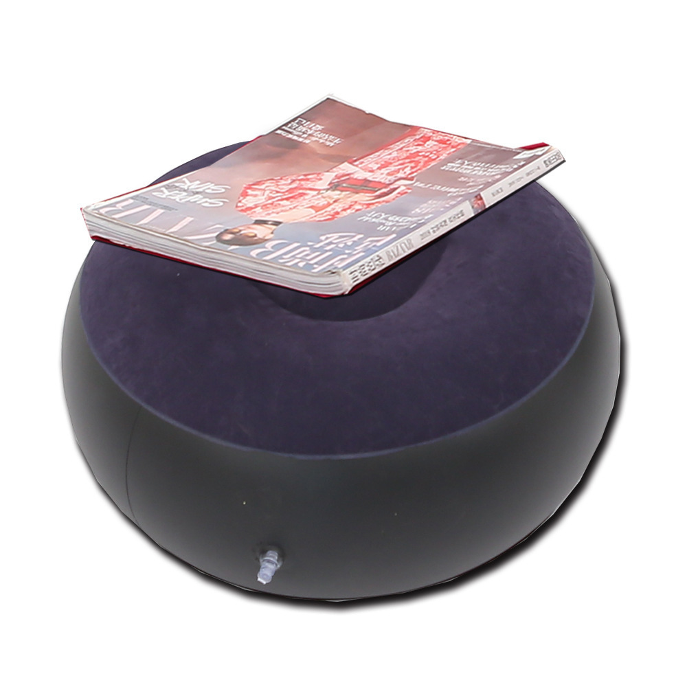 Cross-border supply factory pvc flocking inflatable sofa lazy sofa recliner air cushion rest chair in stock wholesale