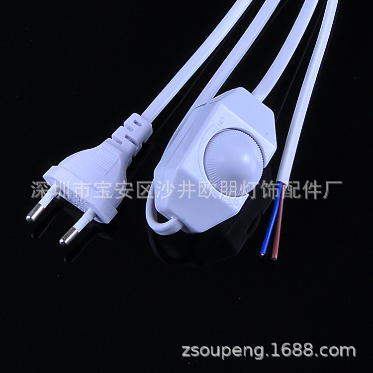 Диммерный выключатель с европейской вилкой, регулируемый, силовой кабель, провод для точной настройки скорости