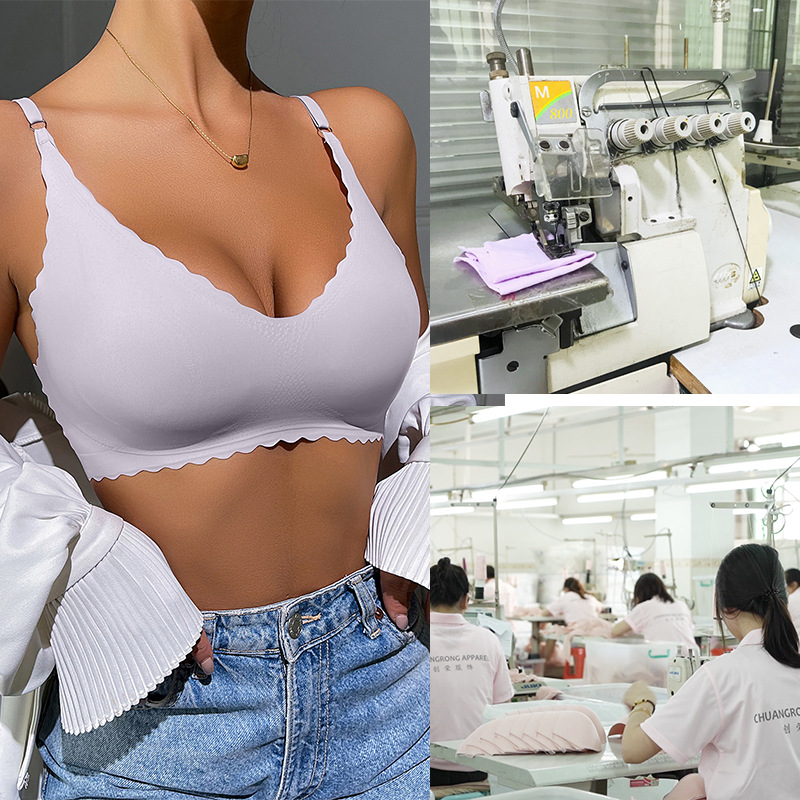 Cross-Border European and American Underwear for Women, Seamless, Wire-Free Printed Push-Up Sports Yoga Large Size Sexy Bra for Women