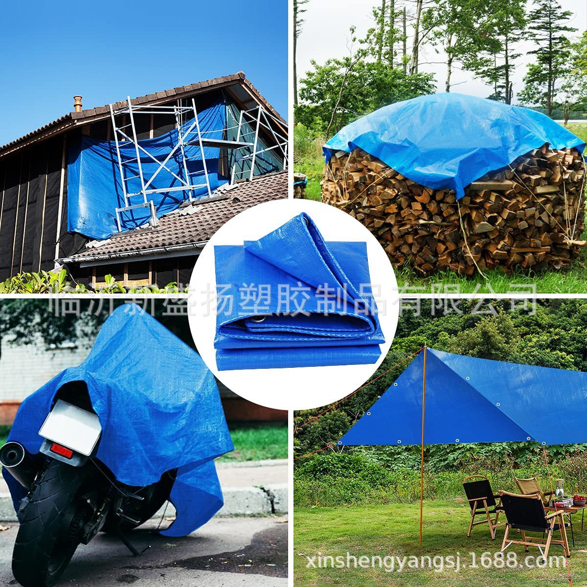 Customized Agricultural Tarpaulin, Rainproof Cloth, Double Blue Tarpaulin, Pool Cover, Moisture-Proof Sunshade, Rainproof Cloth, Export Tarpaulin