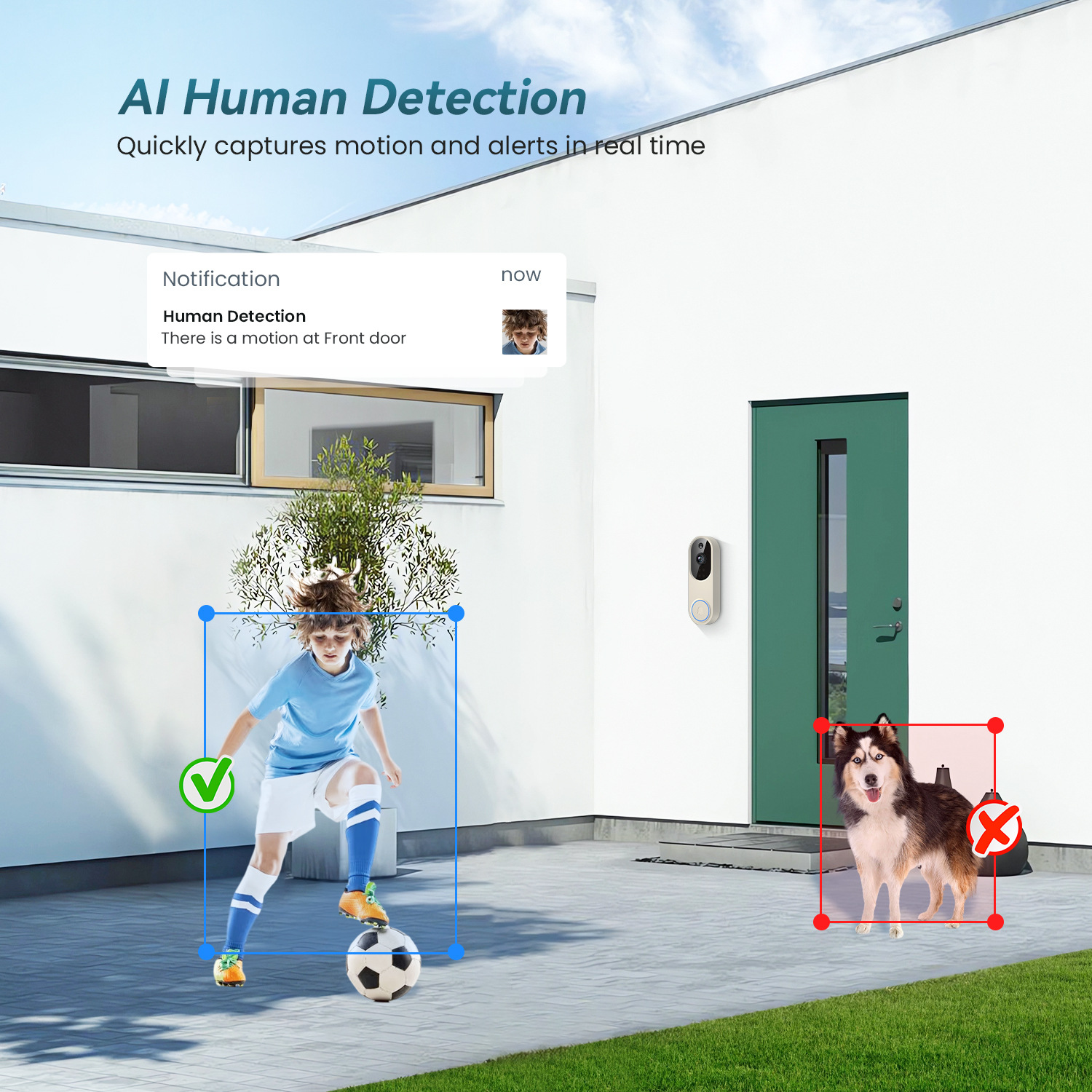 Video Doorbell Camera Home wifi Smart Intercom Doorbell Remote Monitoring Humanoid Recognition HD Night Vision