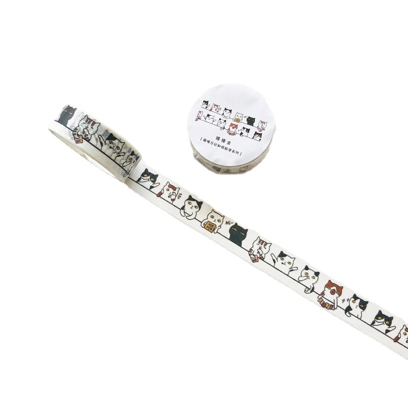 Creative Cute Cat and Paper Tape Decorative Tape Girls Cute Collage Basic Hand Account Decorative Hand Account 6