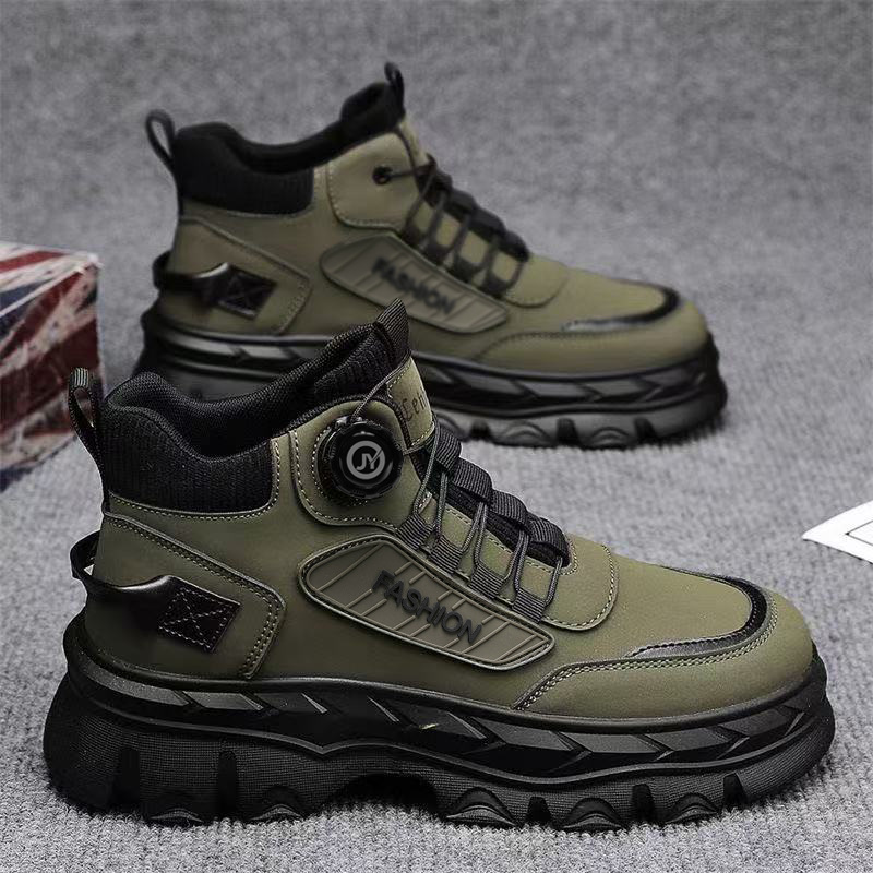 Men's Autumn New High-Top Work Shoes British Style Retro Short Boots Thick-Soled Martin Boots Trendy