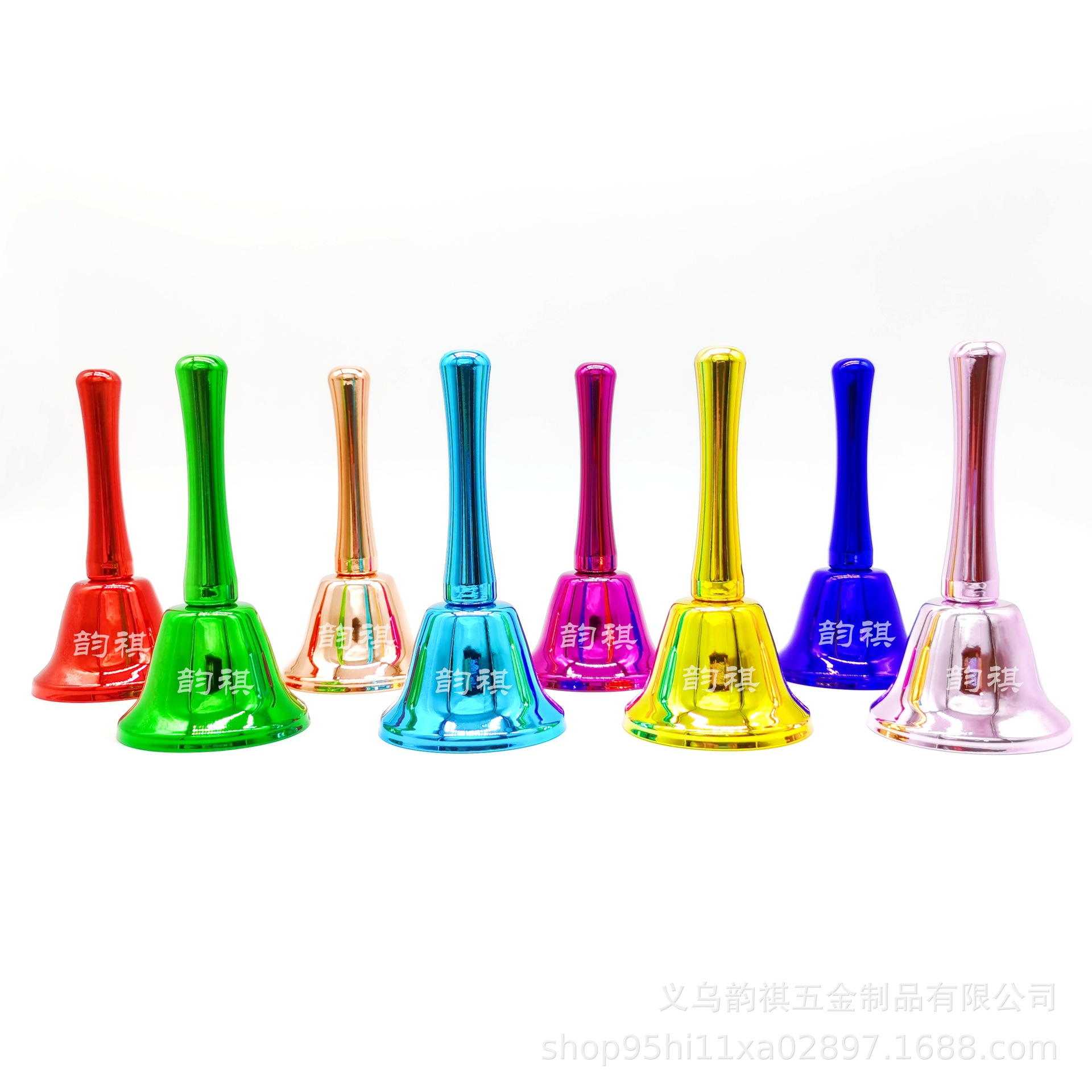 Прямые продажи металлического колокола, яркий рождественский ратель с пластиковой ручкой