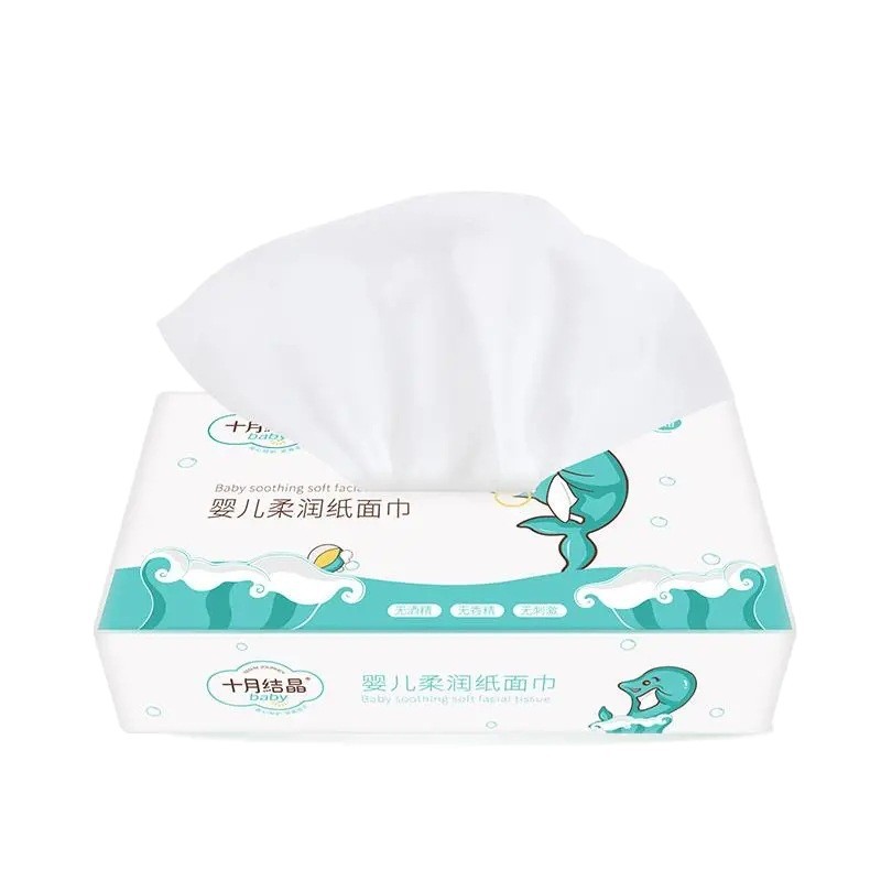 Infant Tissue Paper Baby Soft Tissue Facial Tissue Newborn Cloud Soft Tissue October Crystal Soft Tissue 100 Pieces Wholesale